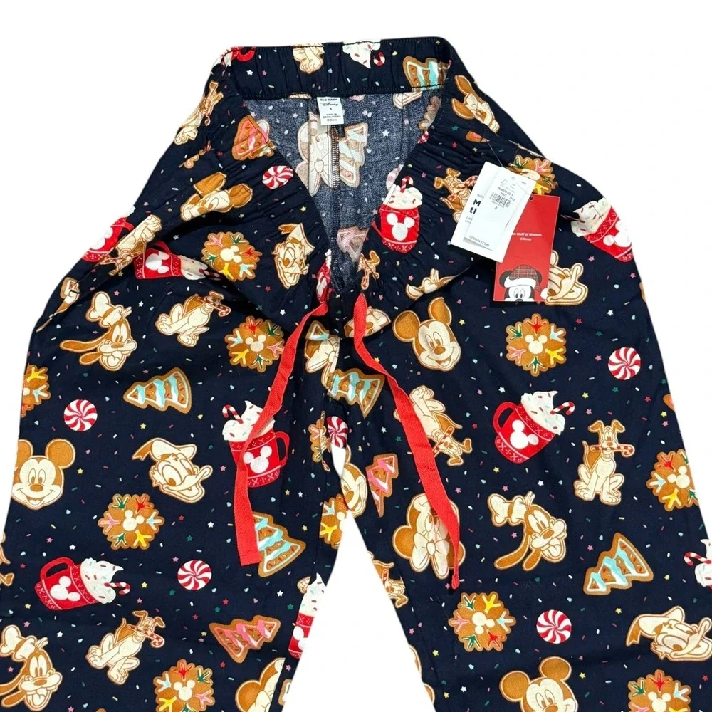 Old Navy x Disney Mickey Mouse Christmas Gingerbread Pajamas Pants SZ Small NWT